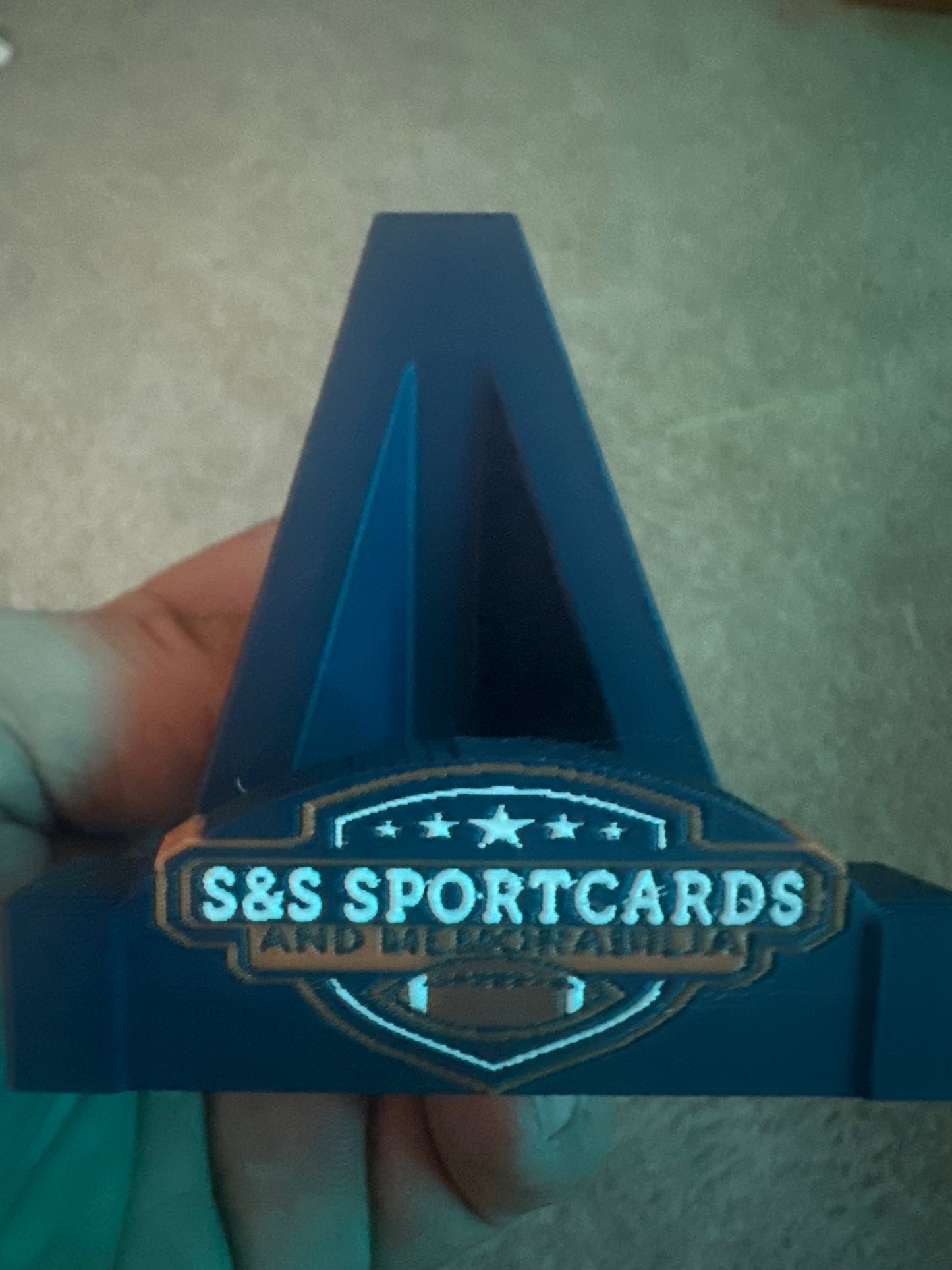 3D Printed Bleacher Card Display System / 8 Removable LOGO card stands / LOGO Light Box