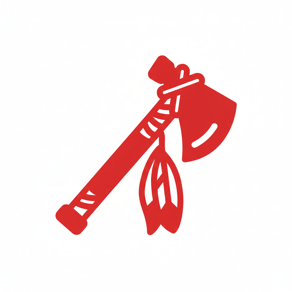 Black axe with sheath on a white background
