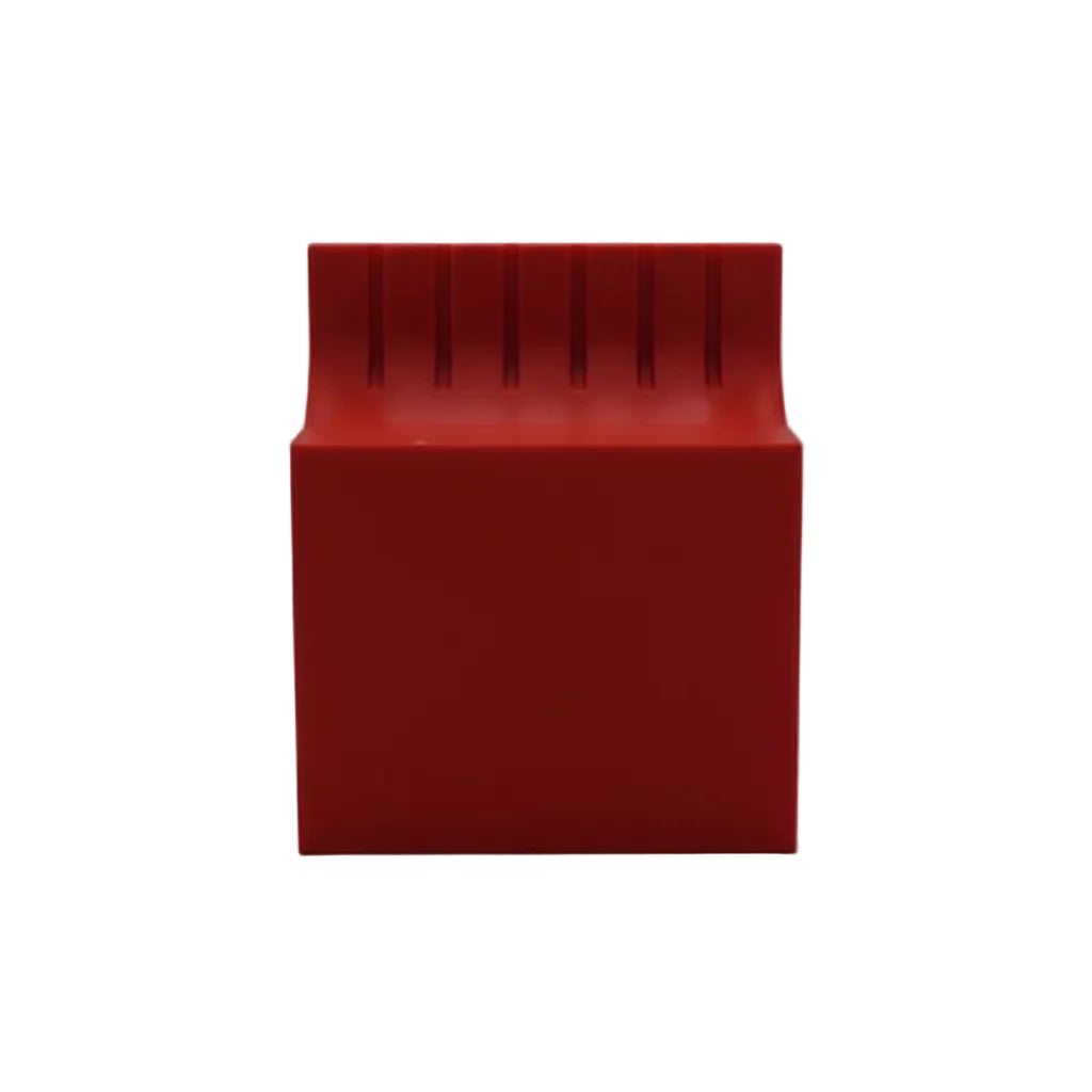 Red rectangular block on a white background