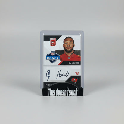 Trading card of O.J. Howard with colorful background