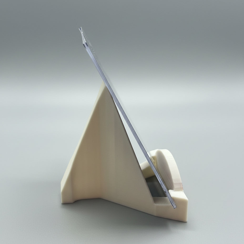 Clear tape on a roll with a dispenser on a wooden surface