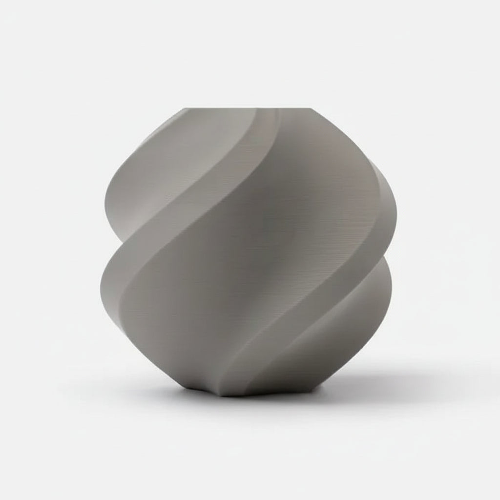 Gray, twisted object on a white background with 'RFID' logo.