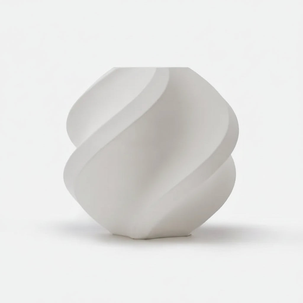 White geometric object with 'RFID' branding on a light gray background
