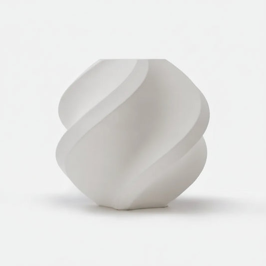 White geometric object with 'RFID' branding on a light gray background