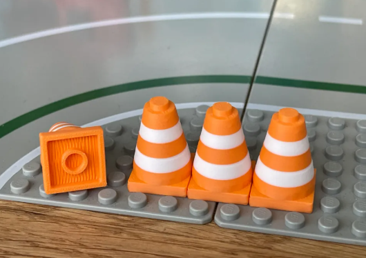 3D Printed Lego Inspired Traffic Cones (pack of 5) - Add some life to your next project!