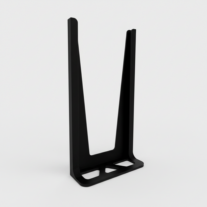 Black wireless router antenna on a white background