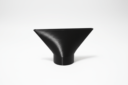 Black ceramic vase on a white background