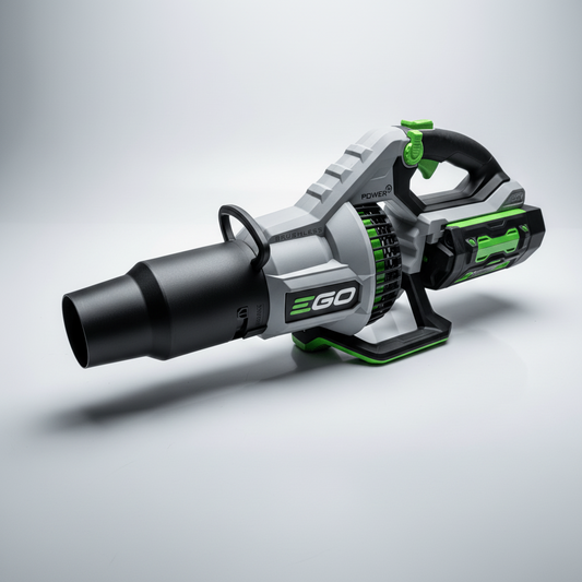 Ego power tool on a gray background