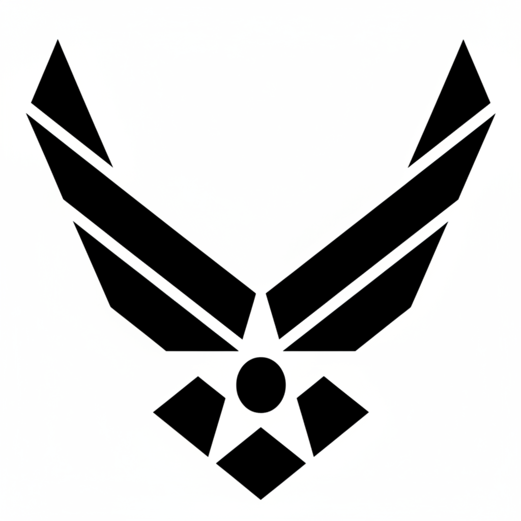Black Air Force emblem on a white background