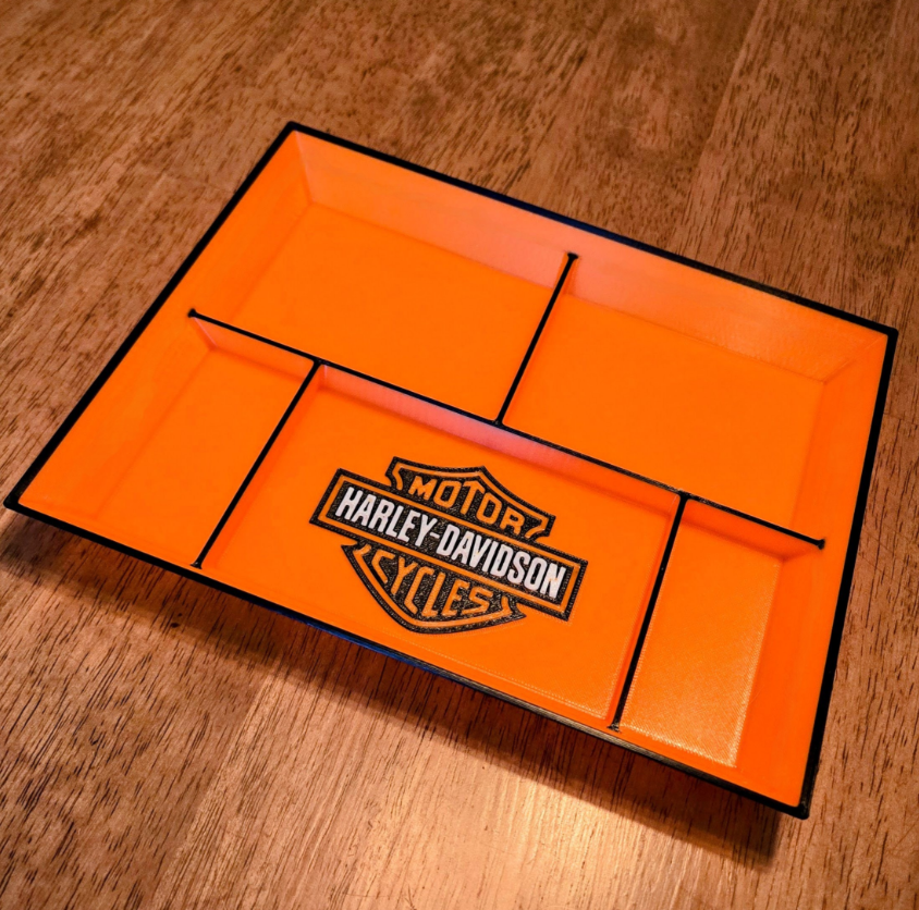 Harley Davidson EDC Dump Tray – 3D Printed 3-Color Desk Organizer