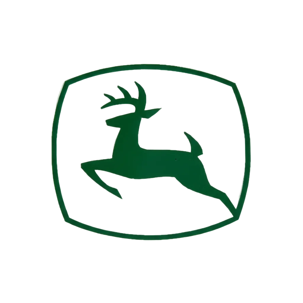Green deer logo on a white background