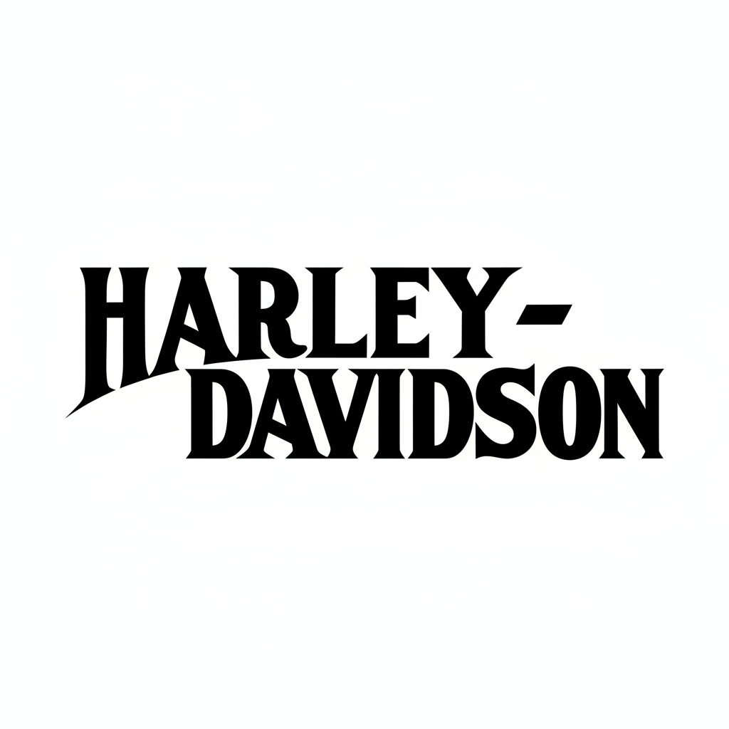 Harley-Davidson logo in black and white