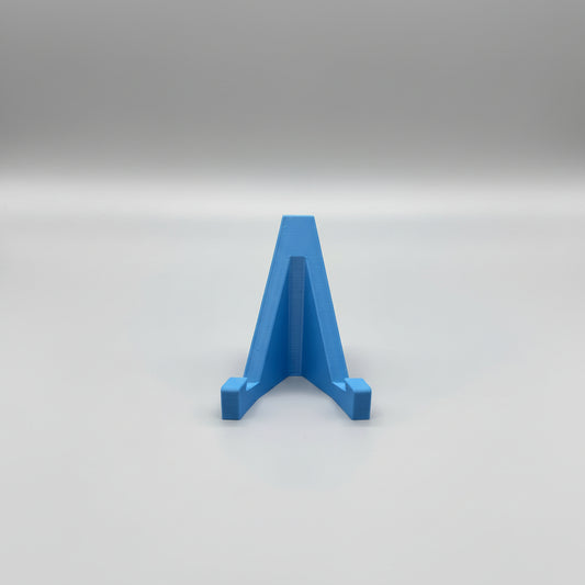 Blue letter 'A' on a gray background