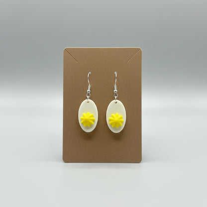 Deviled Egg Earrings 3D Printed Food Jewelry Novelty