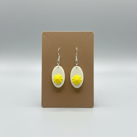 Deviled Egg Earrings 3D Printed Food Jewelry Novelty