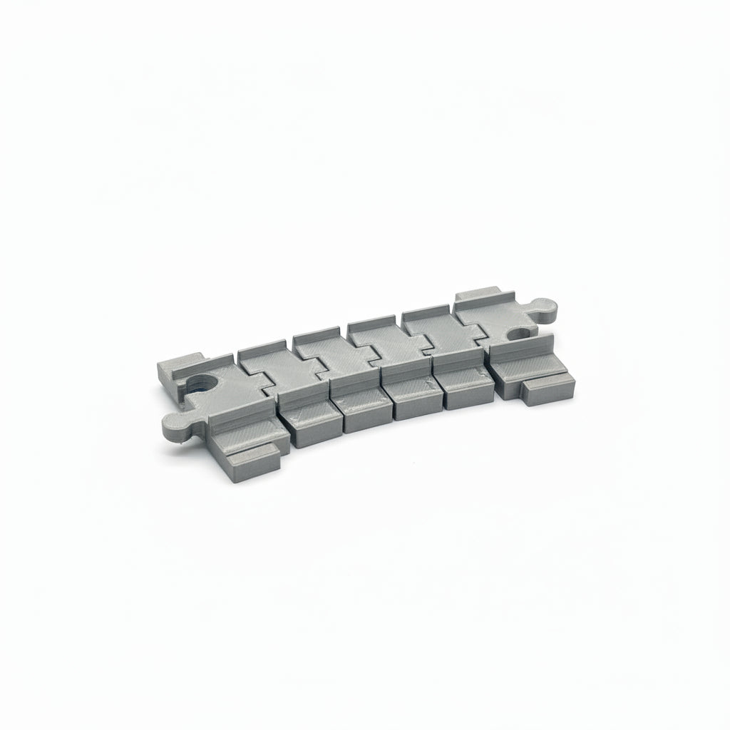 3D-printed mechanical component on a gray background