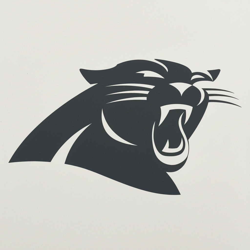 Black panther logo on a white background