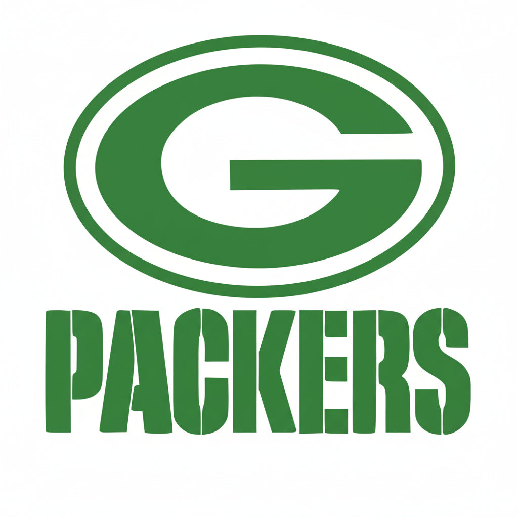 Green Bay Packers logo with a large 'G' and the word 'Packers' below it on a white background.
