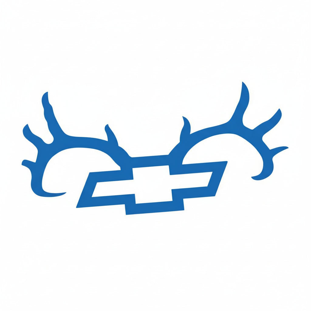 Chevy logo with deer antlers on a white background