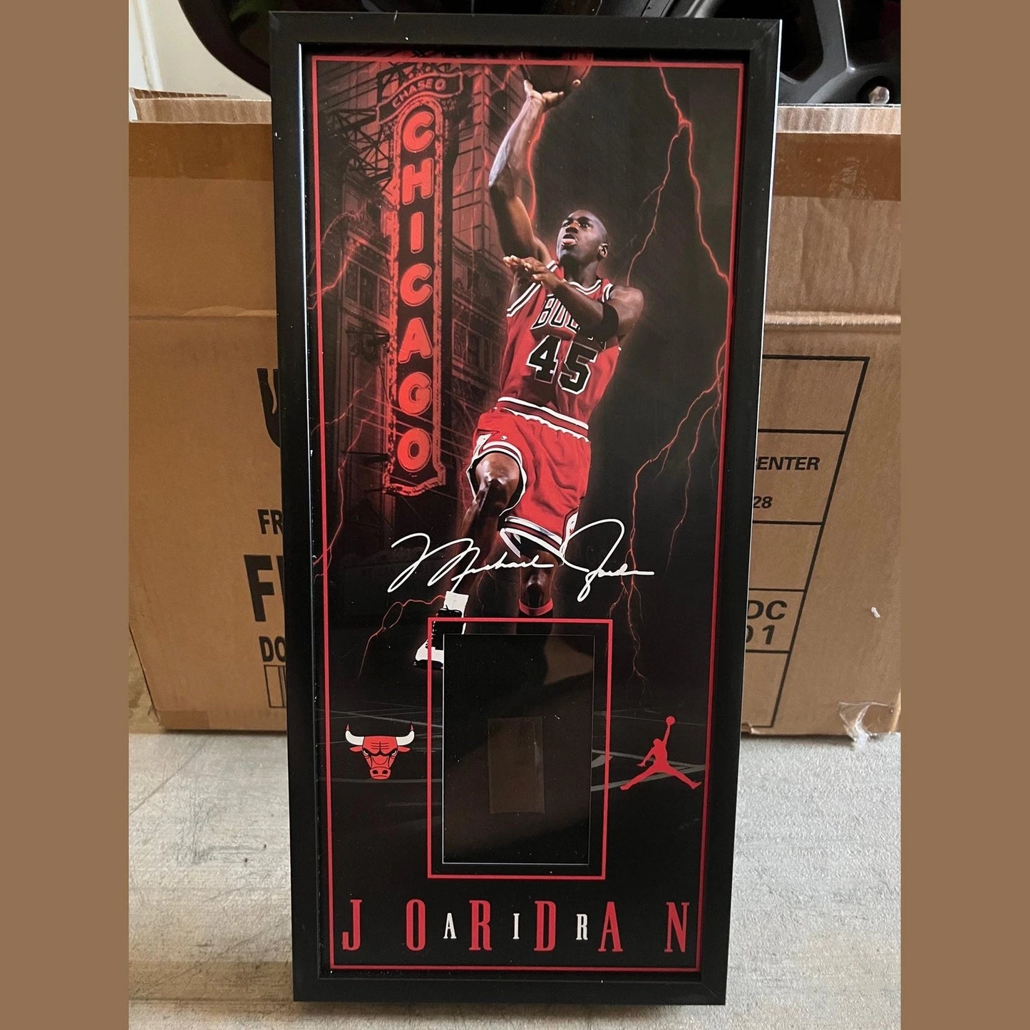 10 x 21 Framed Vinyl Card Display - Michael Jordan