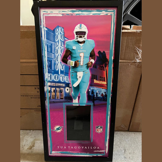 10 x 21 Framed Vinyl Card Display - Tua Tagovailoa