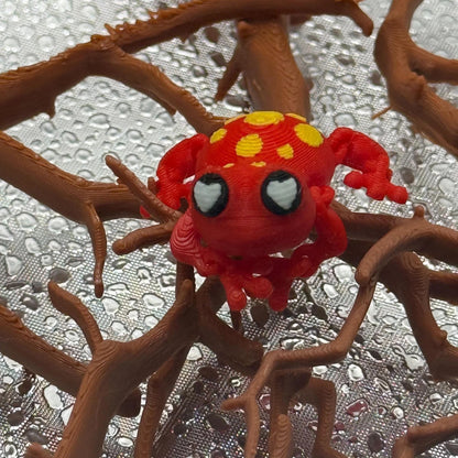 3D Printed Articulated Infant Print-A-Pal Red tree Frog- Ready to hop into your heart!