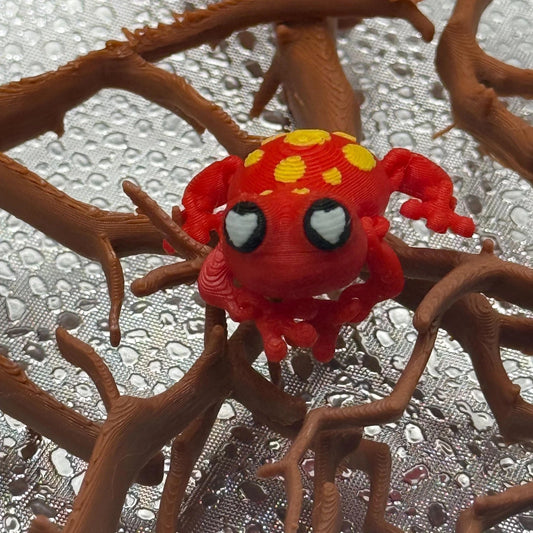 3D Printed Articulated Infant Print-A-Pal Red tree Frog- Ready to hop into your heart!