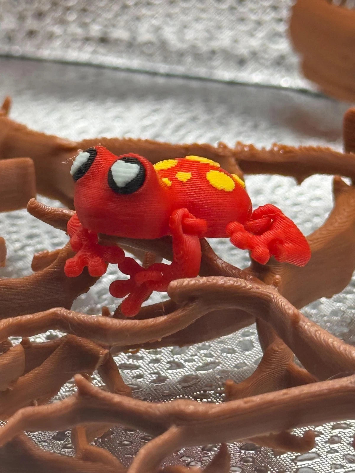 3D Printed Articulated Infant Print-A-Pal Red tree Frog- Ready to hop into your heart!