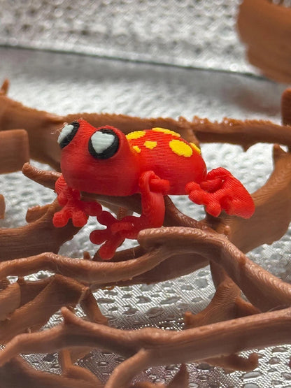 3D Printed Articulated Infant Print-A-Pal Red tree Frog- Ready to hop into your heart!