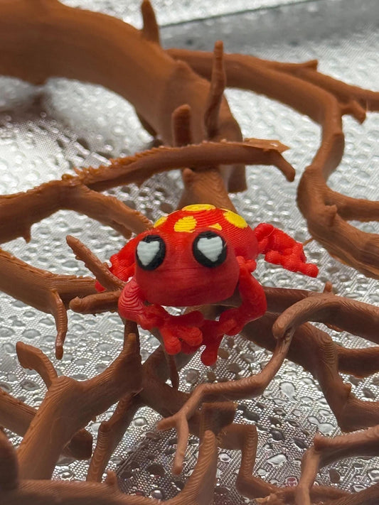 3D Printed Articulated Infant Print-A-Pal Red tree Frog- Ready to hop into your heart!