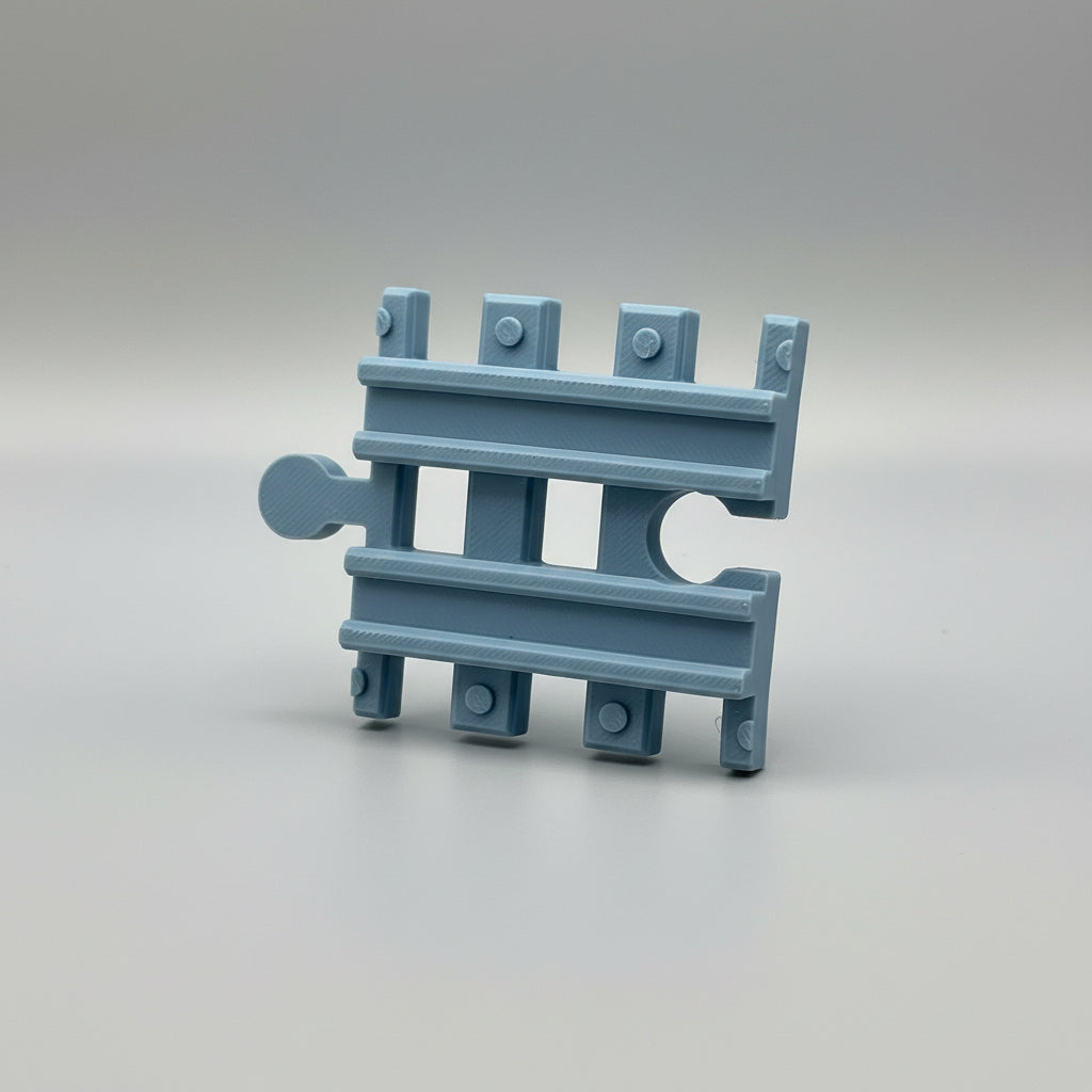 Tiny Train Track Connector 60mm Female to Male Straight 3D Printed