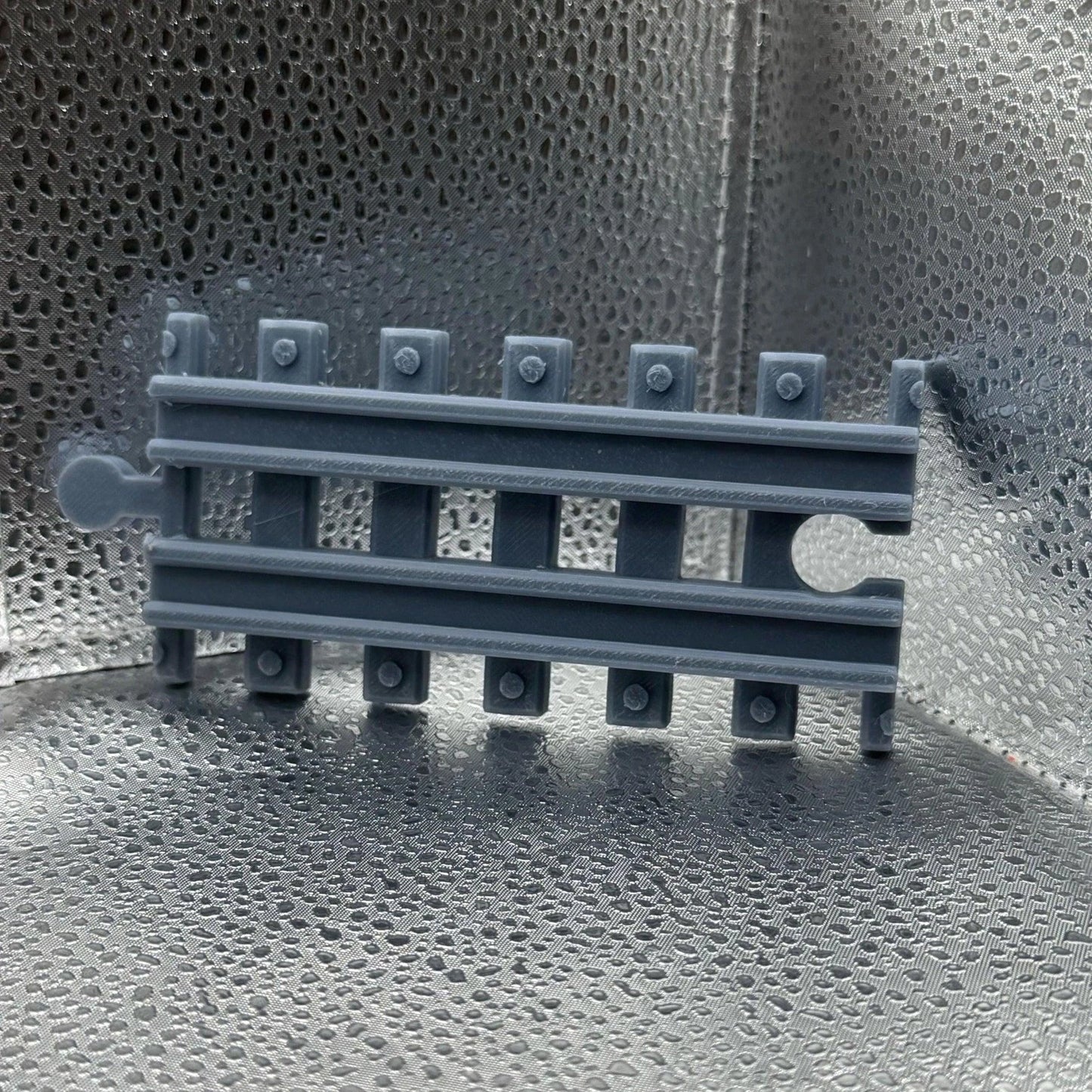 3D Printed Tiny Train Track Straight Female to Male 120 mm