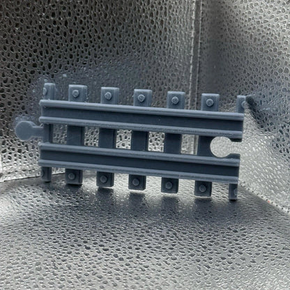 3D Printed Tiny Train Track Straight Female to Male 120 mm