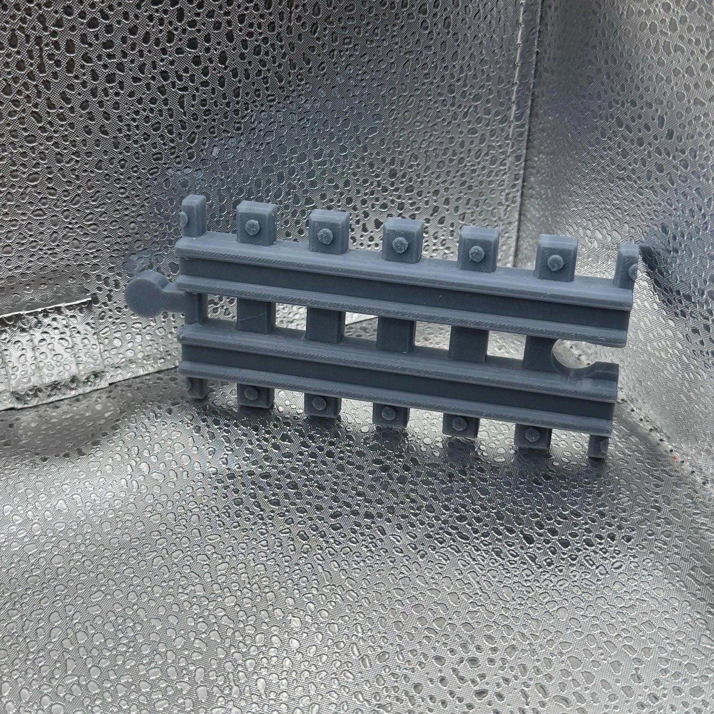 3D Printed Tiny Train Track Straight Female to Male 120 mm
