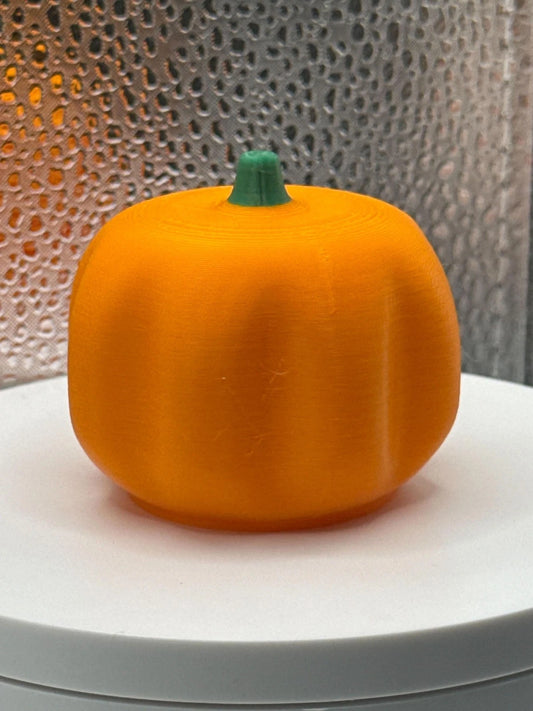 3D Printed Tealight Jack-O-Lantern With Green Stem