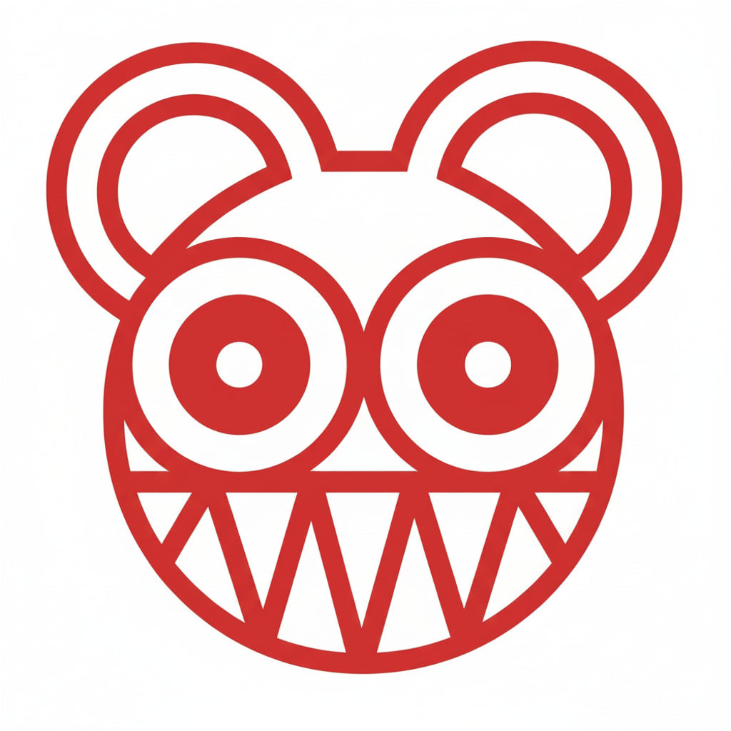 Black and white geometric bear logo