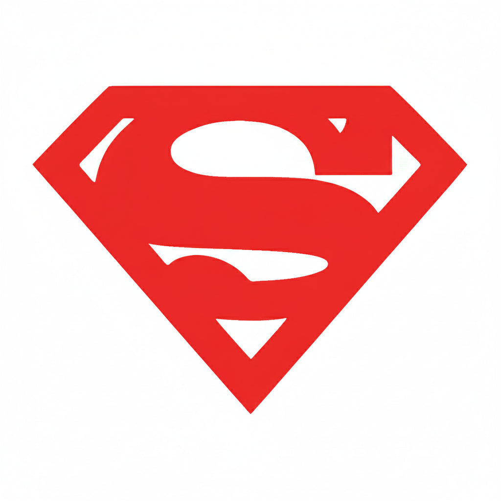 Black Superman logo on a white background