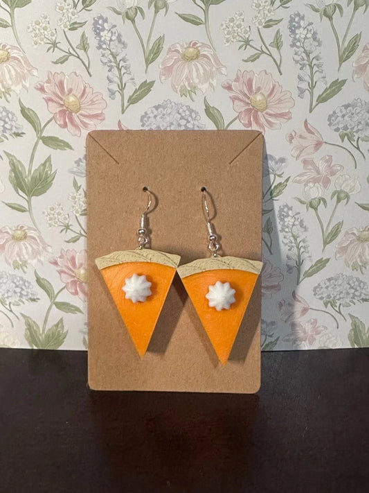 3D Holiday Printed Pumpkin Pie Earring