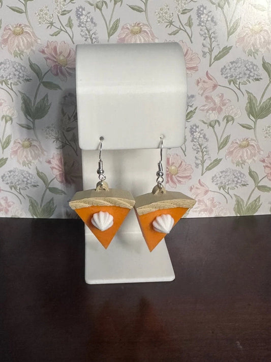 3D Holiday Printed Pumpkin Pie Earring