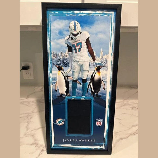 Jaylen Waddle Vinyl Printed PSA or Beckett Graded card Display Case