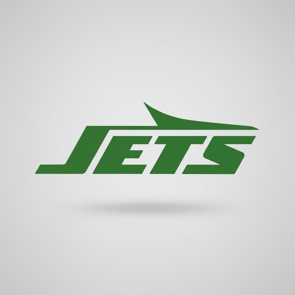 Black 'JETS' logo on a light gray background