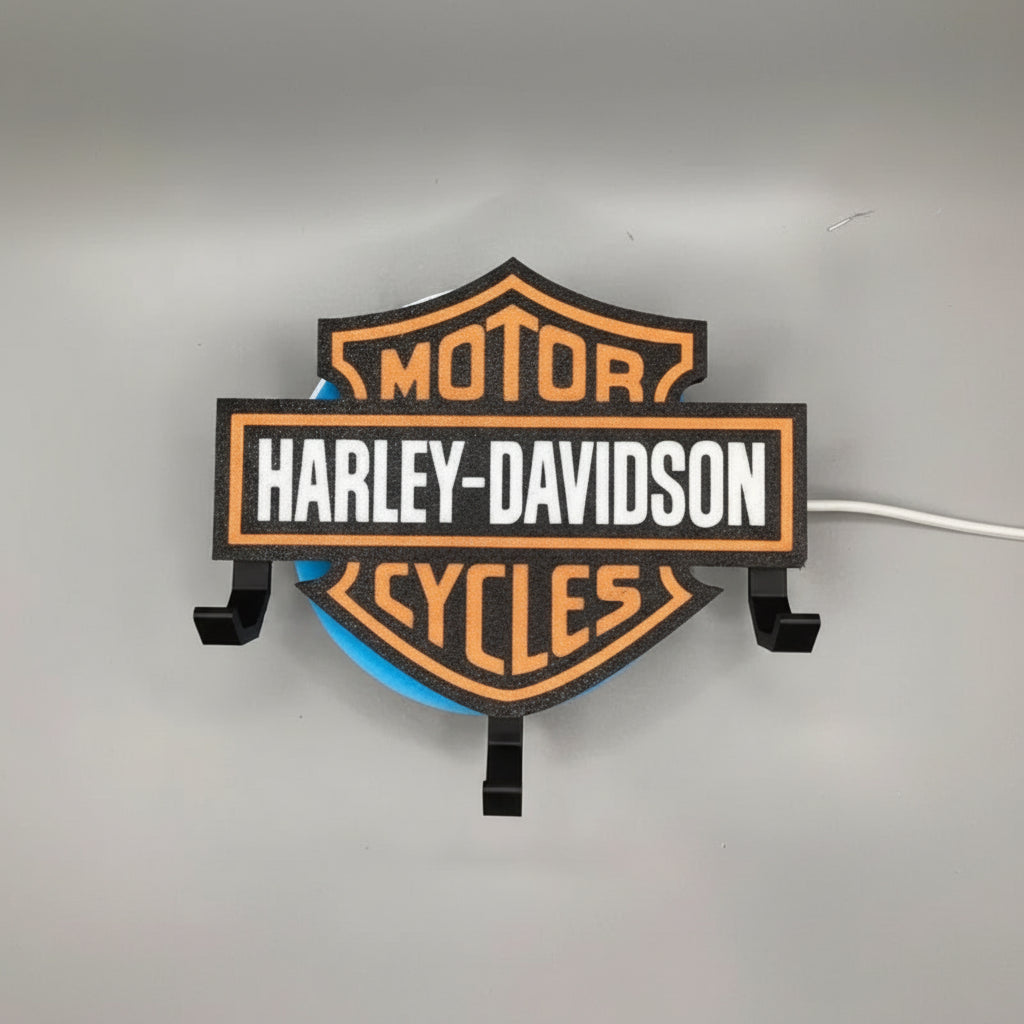 Harley-Davidson logo on a gray background
