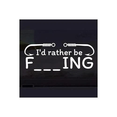 Vinyl "I'd Rather Be Fishing" Car Decal