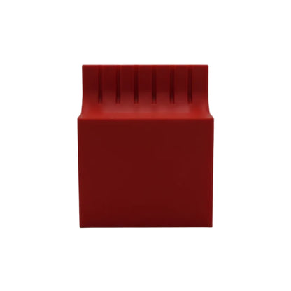 Red rectangular block on a white background
