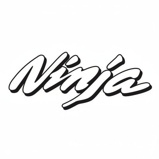 Black 'Ninja' logo on a white background